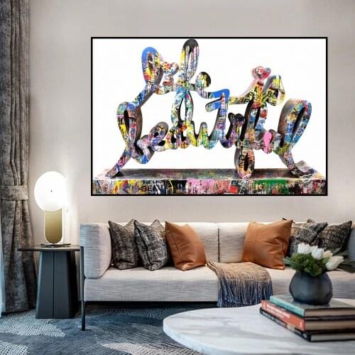 Graffiti Art Life is Beautiful Canvas Painting Wall Art Posters Prints Wall Pictures for Living Room Home Wall Cuadros Decor