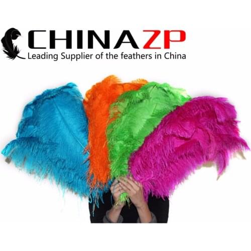 CHINAZP Factory Wholesale 70~75cm(28~30inch) 100pcs/lot Top Quality Dyed Mix Colors Ostrich Feathers