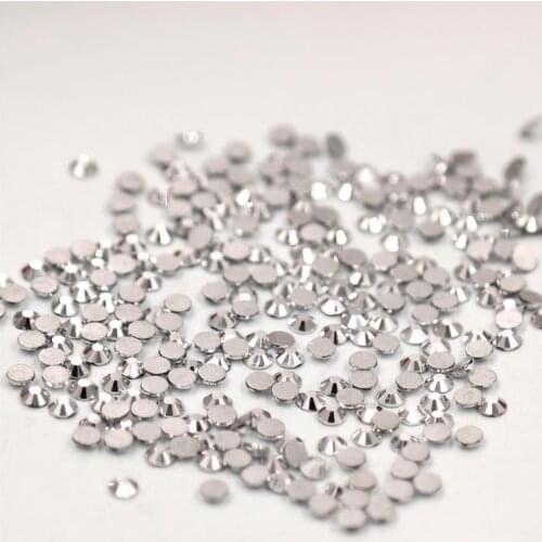 Glue on Sliver color Rhinestones ss3-ss30 Flat Back Non HotFix Nail art Rhinestone 3D Glass Nail Art Decorations Mix Rhinestone