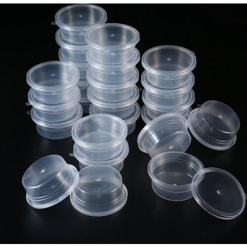 Slime Storage Container Reusable Plastic Storage Jars with Lids for Glue/Water/Cosmetic/Plasticine, 24 pcs