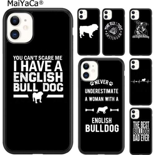MaiYaCa English Bulldog heartbeat TPU Phone Case Cover For iPhone SE 6 6s 7 8 plus X XR XS 11 12 pro max Samsung S8 S9 S10 shell