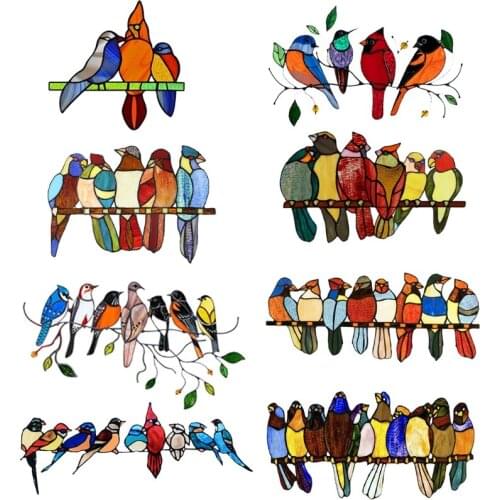 Multicolor Branches Birds Window Stickers Living Room Bedroom Birds Window Decal Decorations Wallpaper Mural Car Decor Removable