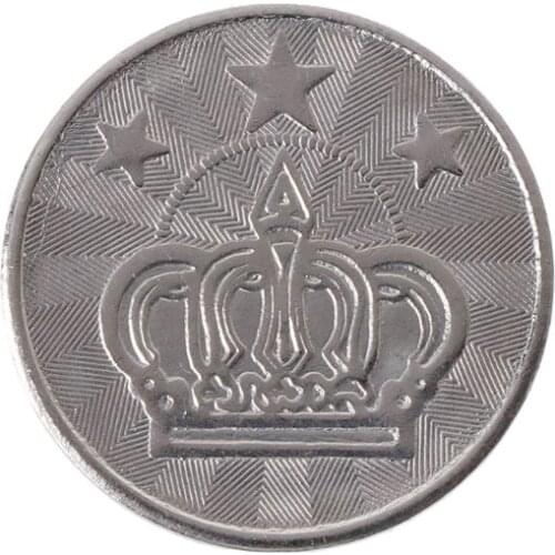 10pcs 25*2mm Game Token Stainless Steel Arcade Game Coin Pentagram Crown Tokens Whosale&Dropship