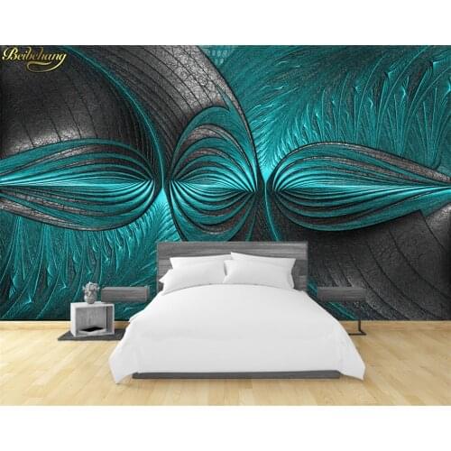 Beibehang Living Room Bedroom Wallpaper 3D Modern Turquoise Green Wall Custom Photo Wallpaper Mural wall papers home decor