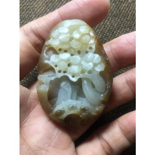 Natural hetian jade A HandCarved jade landscape jadeite jade white pendant jade necklace jewelry necklaces men women jewelry