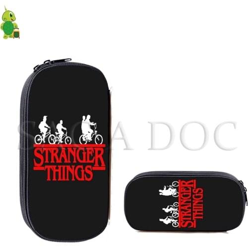 New Fashion Stranger Things Pencil Bags Makeup Bag Teenage Boys Girls Cosmetic Cases Kids School Supplies Stationery Storage Bag