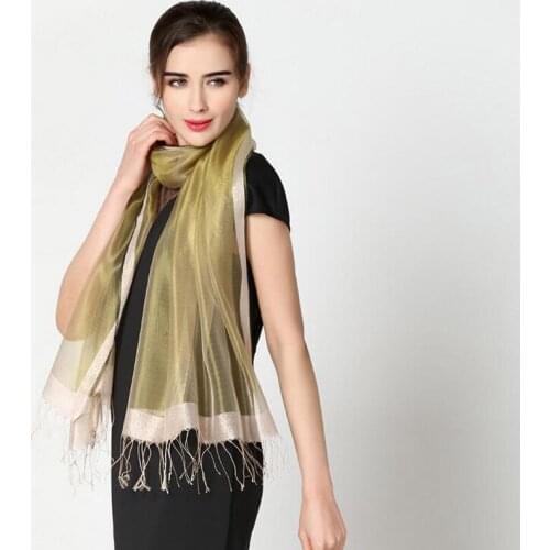 Solid Real 100% Silk Tassel Scarf Luxury Brand Bandana Shawls Bandanas For Women Elegante Aristocraat Muslim hijab