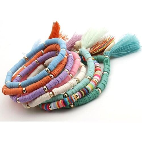 Multicolor Bohemian Shell Tassel Bracelet 7 colors Ehthic Beach Boho Statement Cotton Rope Chain Woven Bracelet for Women