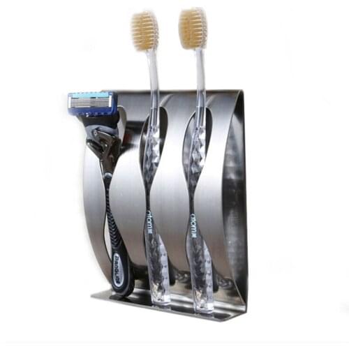 Stainless Steel Toothbrush Holder Wall Mount 2/3 Position Self-adhesive Tooth Brush Organizer Box Bathroom Accessories 881824