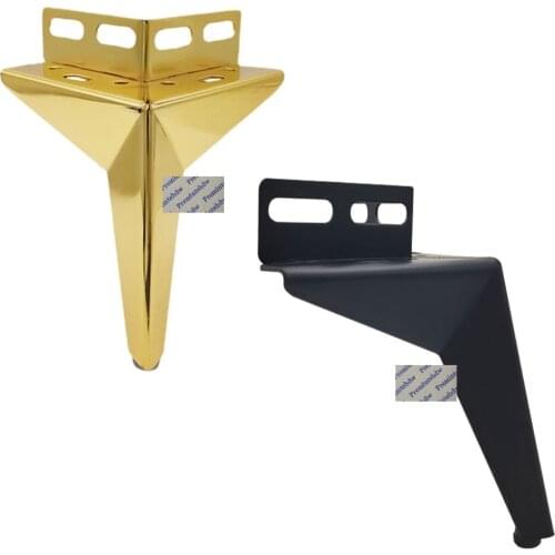 2Pcs Steel Furniture Feet With L Shaped Corbel For Bed Cabinet Cupboard Gold Matte Black