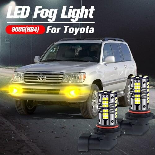 2pcs LED Fog Light Blub 9006 HB4 Lamp For Toyota Camry 4Runner Corolla RAV4 Tundra Wish Hiace Alphard 10 20 Land Cruiser 100 200