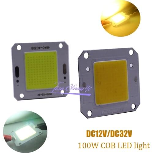 100W 40x46mm COB LED Chip White Warm White 100LM/W LED Chip Source for Flood Light DC30-40V DC12V
