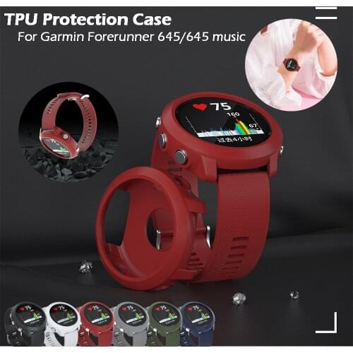 TPU Protector Case Cover for Garmin Forerunner 645 645 Music Bracelet Protective Shell Frame Replacement Protection Cases