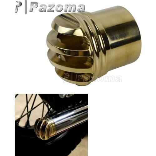 Universal Motorbike Brass Cage Exhaust Tips 1 3/4" Diameter Exhaust Muffler End Pip for Harley Touring Dyna Chopper Cafe Racer