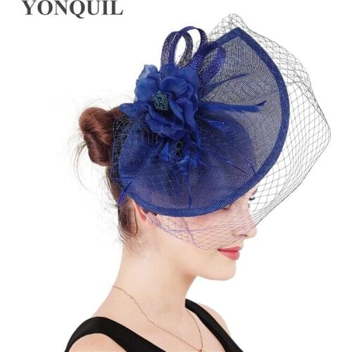 Gorgeous Female Nice Fascinators Hats With Floral Mesh Millinery Elegant Women Bride Wedding Bow Fascinator Headbands Headwear
