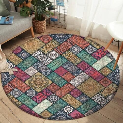 High Quality Nonslip Mandala Style Colorful Floral Pattern Rug Floor Bathroom Living Room Bedroom Carpet Decor Rugs tapis salon