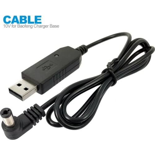 10V USB Charger Cable for Baofeng UV-5R UV-82 UV-9R Plus BF-F8HP UV-82HP GT-3 BF-9700 Walkie Talkie Two Way Radio Charger Base