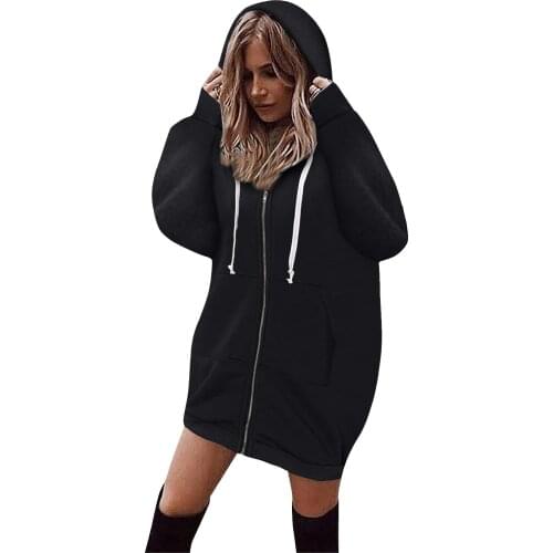 Oversized S-5XL Womens Autumn Winter Cotton Coats Zipper Fly Long Sleeve Hooded Coats Solid Color Casual Coats jaqueta feminina