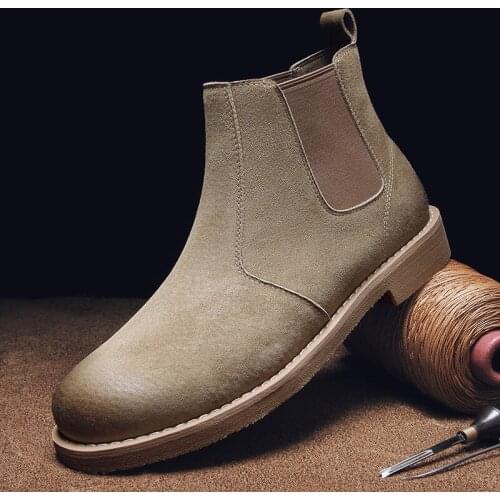 Winter Men Boots Fashion Chelsea Boots Male Business Forma Boots High Top Trend Man Shoes Anti Slippery Shoes