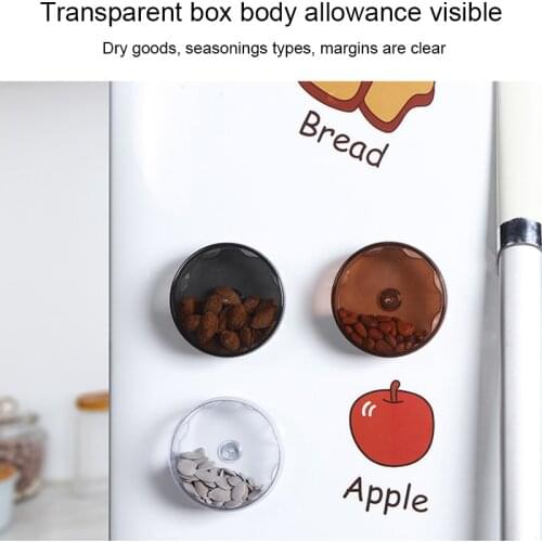 1PC Magnetic Spice Box Wall-mounted Spice Jar For Cereals And Dry Goods Transparent Storage Box Kitchen Spice Storage Supplies