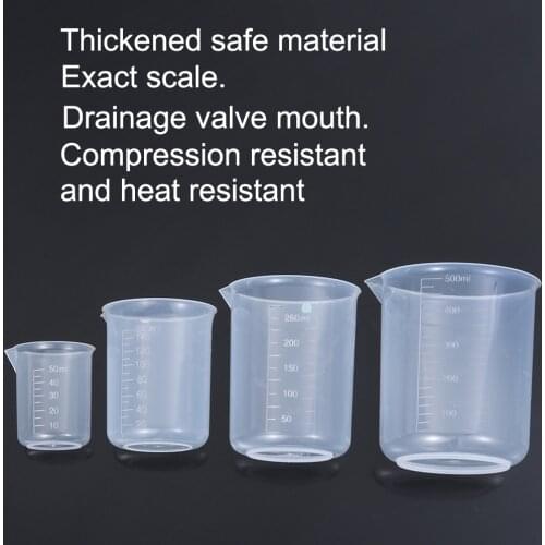1PC Transparent Plastic Measuring Cup for Laboratory Beaker Graduated Cup Laboratory Supply Measurement Tool 50/150/250/500ml