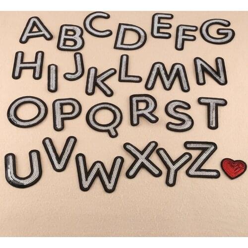 1 pcs A-Z Letter Patch for Clothing Iron on Embroidered Sew Applique Cute Patch Fabric Badge Garment DIY Apparel Accessories