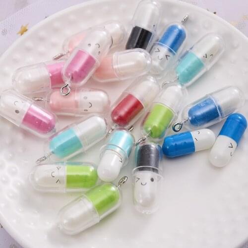 Cute Transparent Medicine Bottle Shape 10-40Pcs/pack Acrylic Spacer Loose Beads DIY Jewelry Making Necklace Bracelet Accessories