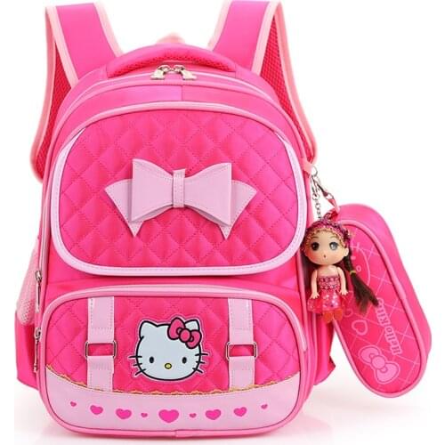 2016 Children School Bags For Girls Boy High Quality Children Backpack Cartoon kitty Primary School Backpack Mochila Infantil