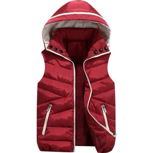 2021 Women Winter Elegant Down Cotton Gilet Female Loose Warm Hooded Short Vests Lady Solid Sleeveless Plus Size Waistcoat M53