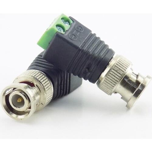 2x Coax CAT5 BNC Male Connector Plug DC Adapter Balun Connector for CCTV Camera Security System Surveillance Accessories