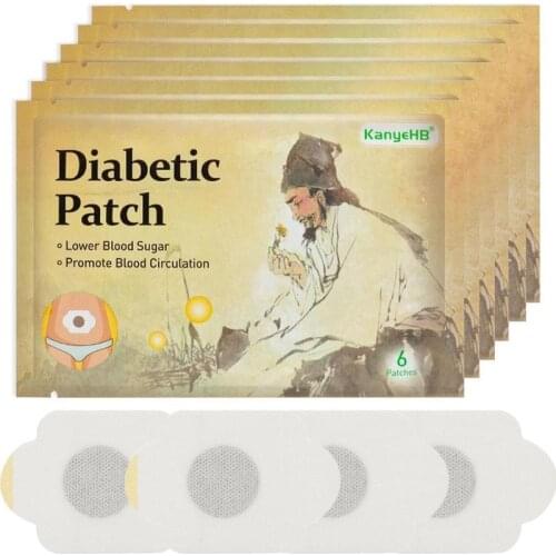 6pcs/bag Treatment Diabetic Patches Stabilizes Blood Sugar Balance Glucose Content Herbal Stickers Chinese Medical Plaster Patch