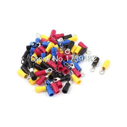 80 Pcs 3.5-4S 14-12AWG Wire Connector Ring Crimp Terminal Assortment Kit