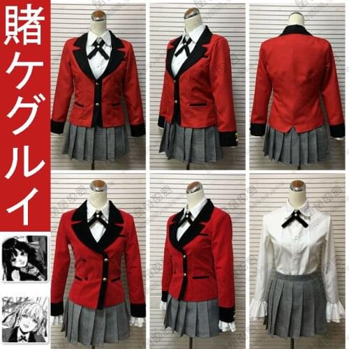 Anime Kakegurui Figure Jabami Yumeko Momobami Kirari JK Uniform Full Set Cosplay Costume Halloween Party Suit For Women Outfit