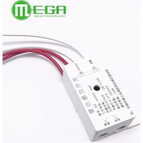 220V AC 50Hz Auto Infrared Human Sensor Switch PIR Microwave Radar Body Motion Sensor Module Adjustable For Time Distance Range
