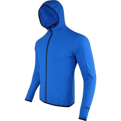 Quick-Drying and Breathable Sport Jacket Men With Hood Sportswear Running Outdoor Long Sleeve Gym Clothes Nylon Fitness Jacket