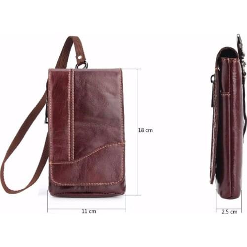 Hook Loop Shoulder Waist Belt Genuine Leather Case For Galaxy J6 J4 S10 S6 S7 edge S8 S9 Plus Note8 Note 9 7 5 J7 J5 A5 A7 ON8
