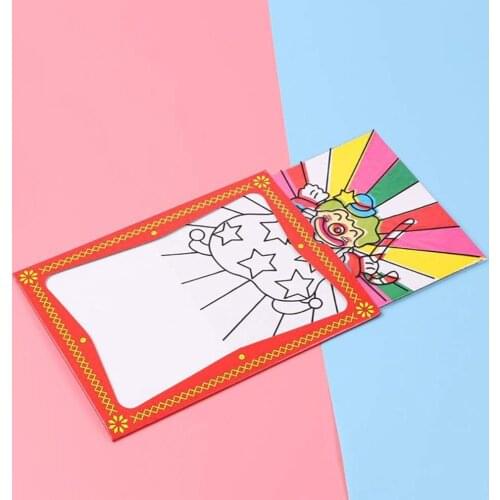 Kids Toy Large Size Clown Color Changing Card Magic Circus Childrens Magic Props Children Prophecy Color Card Magic Tricks Toys