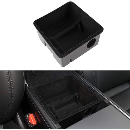 For Tesla Model 3 Model Y 2021 Car Central Armrest Storage Box Center Console Flocking Organizer Interior Containers Accessories