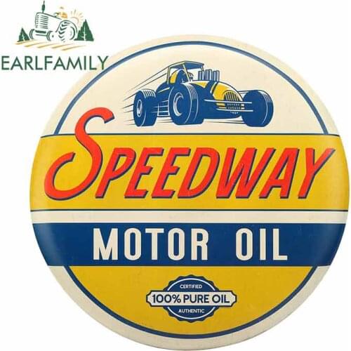 EARLFAMILY 13cm x 12.5cm For Speedway Motor Oil Cartoon Decal Bumper Car Stickers Body For Car Surfboard Occlusion Scratch