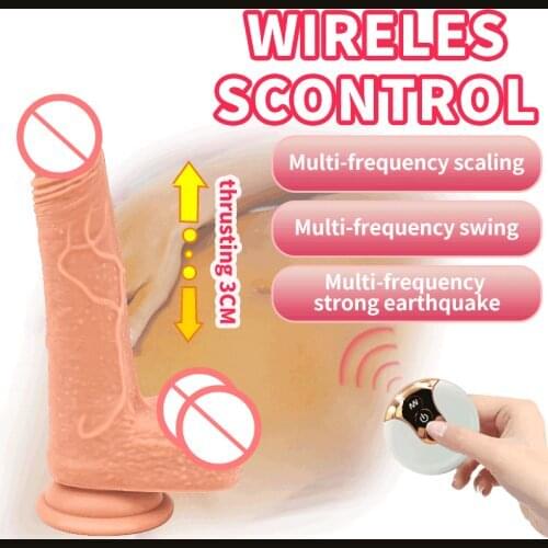 Thrusting Dildo Skin Feeling Big Realistic Penis Soft Material with Suction Cup Sex Toys for Women Strap on Female Vibrators