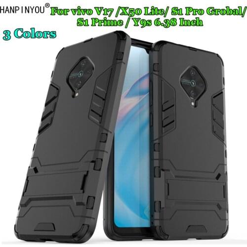 For vivo V17 / X50 Lite / S1 Pro Grobal / Prime Hybrid Armor Case Shockproof Bumper Stand Holder Cover Shell