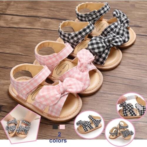 Summer Flat Princess Shoes Baby Girls Sandals Cute Plaid Kids Sandale Infant First Walkers Toddler Children Sandalias Footwear