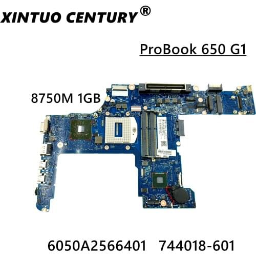 For HP PROBOOK 650 G1 Laptop Motherboard 744018-001 744018-501 PGA947 6050A2566401-MB HD 8750M 1GB