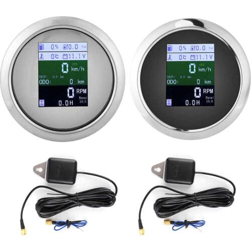 85mm/3.3in 6-In-1 Multifunction Gauge GPS Anti-Fog Digital Speedometer Tachometer Oil Pressure Fuel Level Water Temp Meter