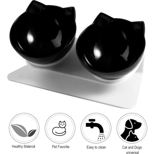Cat Bowl Non-Slip Dog Bowl with Stand Pet Feeding Cat Water Food Bowl Feeder for Small Dog Pet Supplies