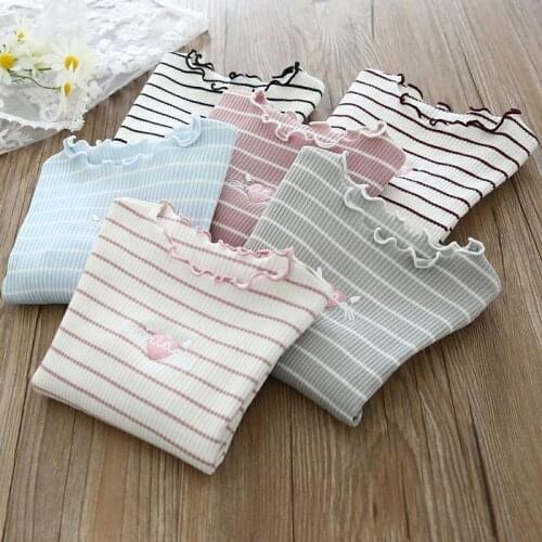 New Autumn Girls Cartoon Cotton Cat T Shirts Children Tees Girl Long Sleeve T Shirts Kids Tops Ruffle Age Baby Clothes 6M-6Yrs