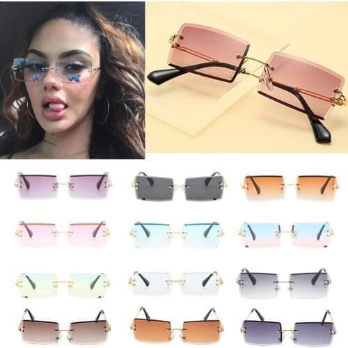 Wholesale Charming Brand Small Sunglasses Women Fashion Metal Rectangle Sun Glasses Men Vintage Designer Female Party Eyewear Oc