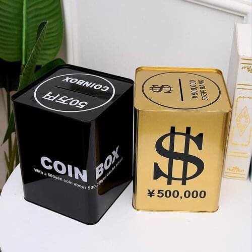 Personality Lron Sheet Coin Piggy Bank Home Furnishings Only in But Not Out Creative Coin Piggy Bank Piggy Bank Large capacity
