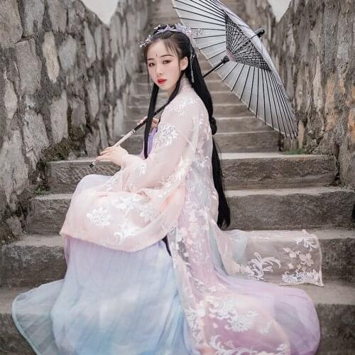 2020 Hanfu Dress Fairy Dress Jiang Yan Li Mo Dao Zu Shi Anime Cosplay Costume Chinese Folk Dance Costumes Stage Outfits SL3380