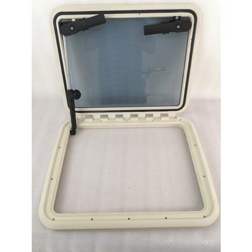 540*423mm Rectangular Marine Grade Nylon Boat Deck Hatch Window With Tempered Glass and Trim Ring